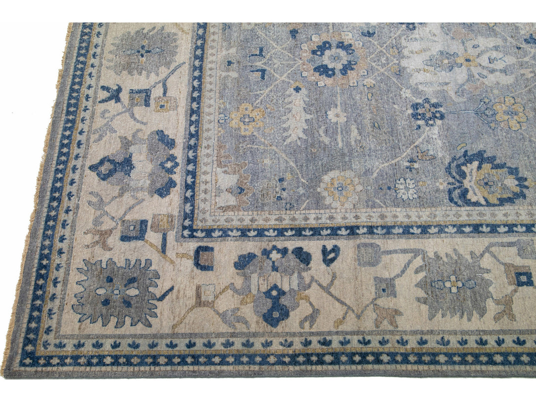 Modern Indian Wool Rug 15 X 19