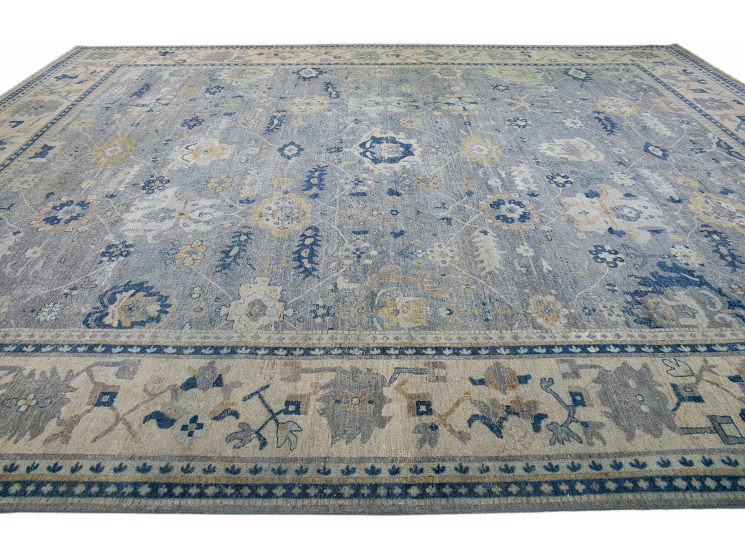 Modern Indian Wool Rug 15 X 19