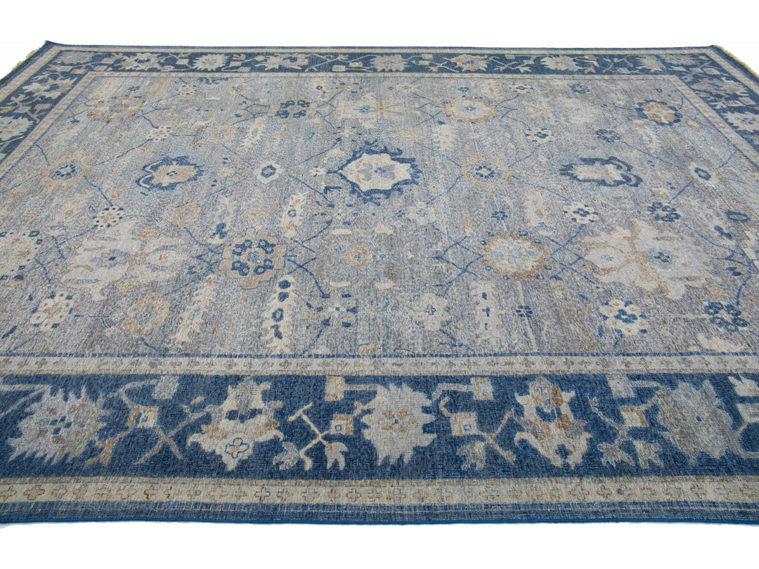 Modern Indian Wool Rug 10 X 14