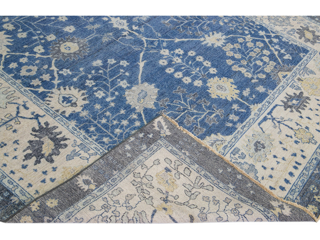 Apadana's Artisan Collection Handmade Blue Wool Rug