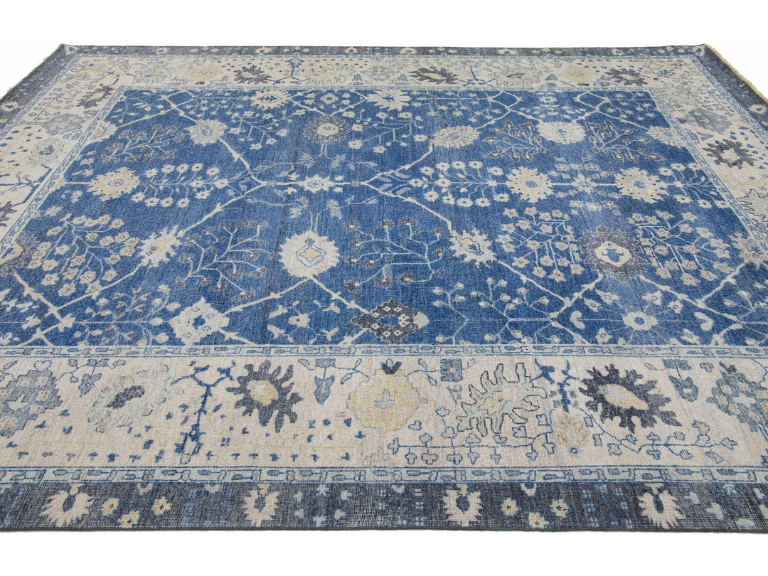 Modern Indian Wool Rug 9 X 12