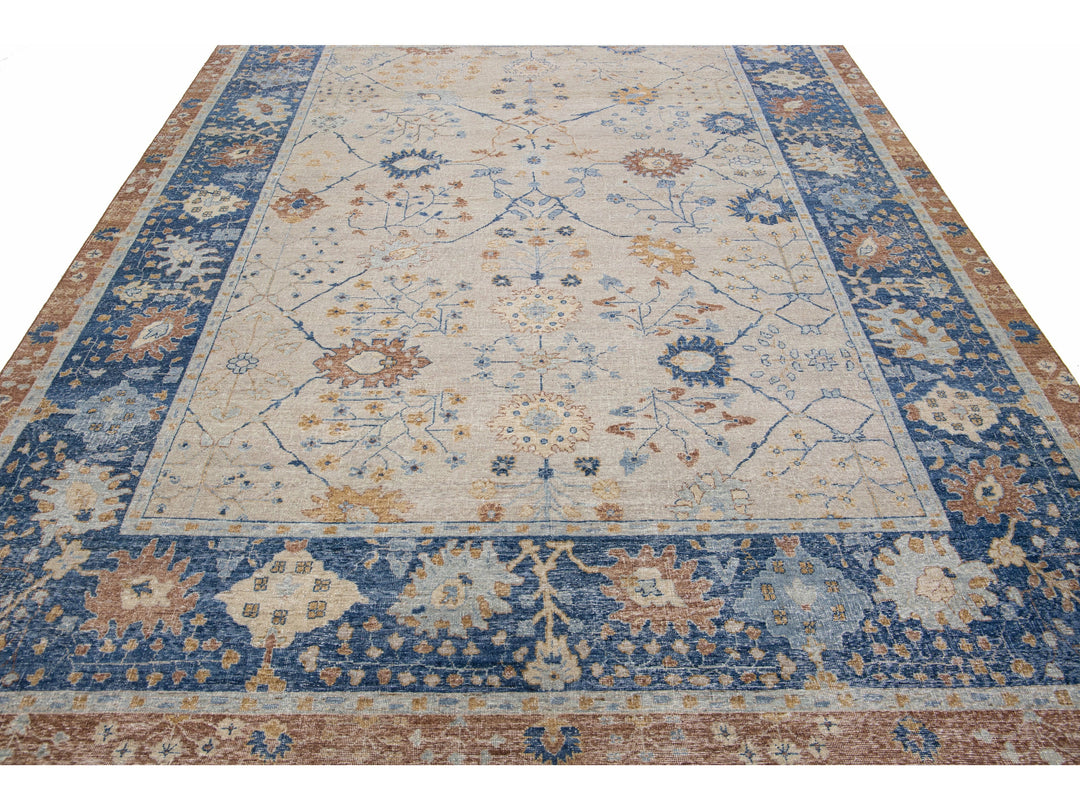 Modern Indian Wool Rug 9 X 12