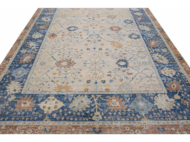 Modern Indian Wool Rug 9 X 12