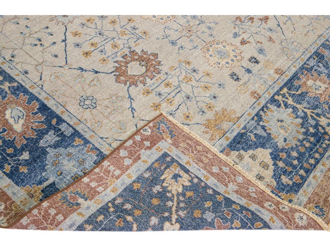 Modern Indian Wool Rug 9 X 12