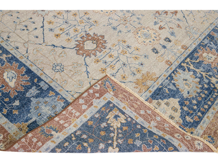 Modern Indian Wool Rug 9 X 12