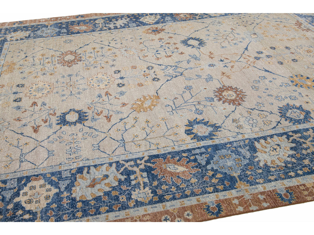 Modern Indian Wool Rug 9 X 12