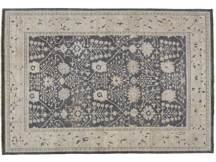 Modern Indian Wool Rug 9 X 12