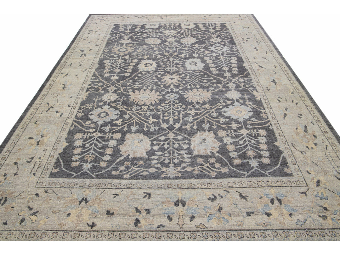 Modern Indian Wool Rug 9 X 12
