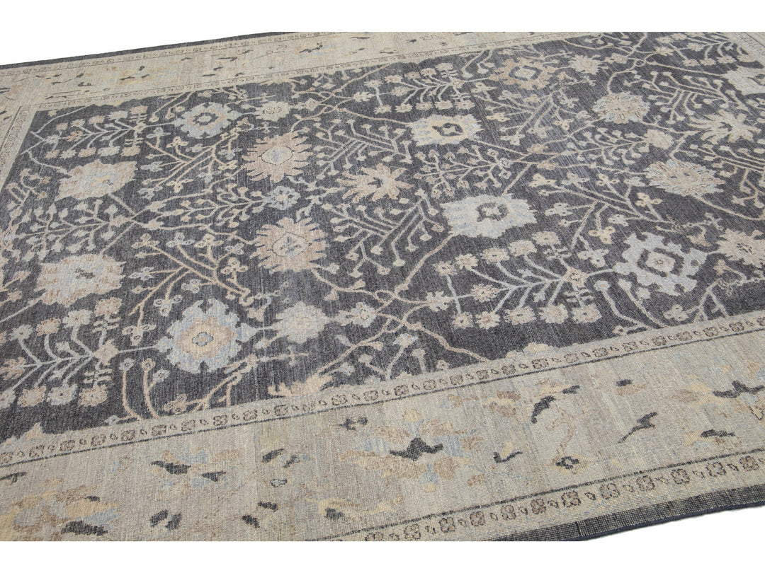 Modern Indian Wool Rug 9 X 12