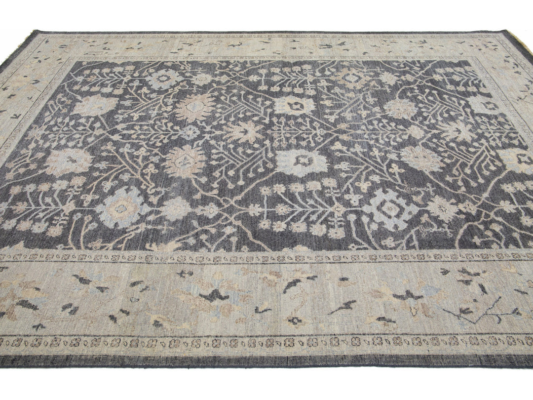 Modern Indian Wool Rug 9 X 12