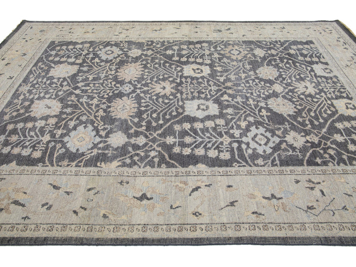 Modern Indian Wool Rug 9 X 12