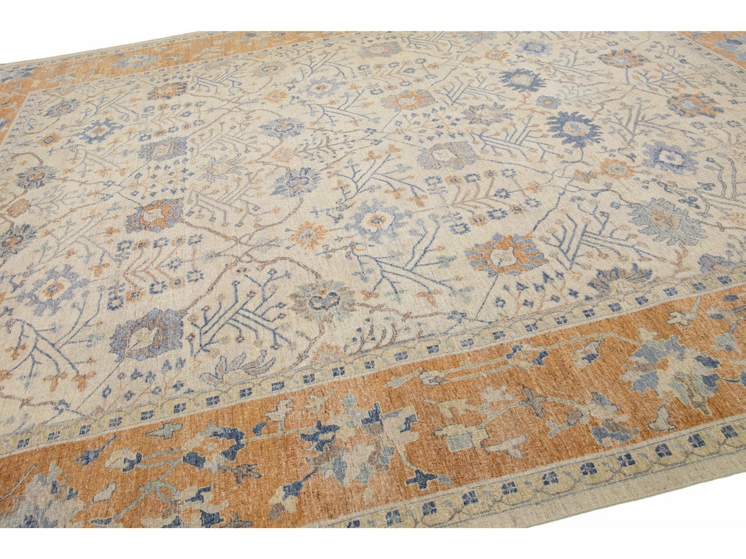 Modern Indian Wool Rug 12 X 15