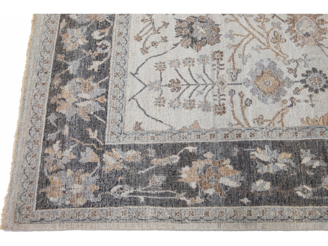 Modern Indian Wool Rug 9 X 12