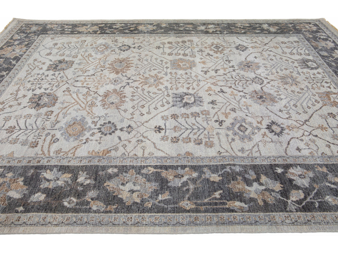 Modern Indian Wool Rug 9 X 12