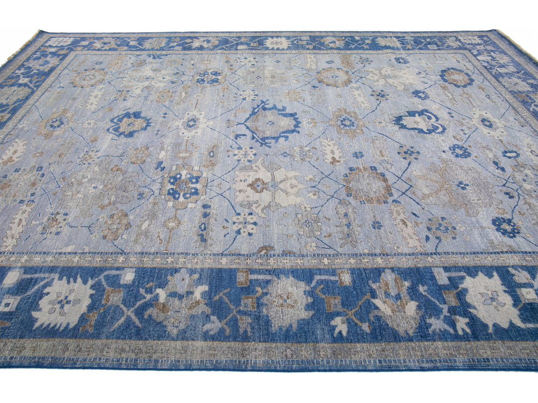 Modern Indian Wool Rug 10 X 14