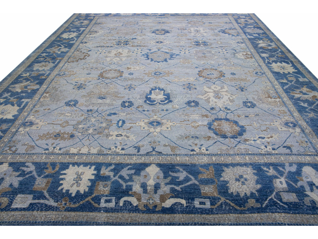 Modern Indian Wool Rug 12 X 15