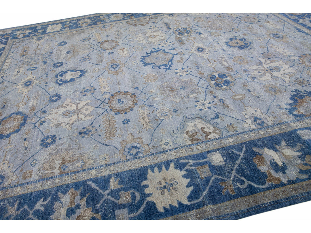 Modern Indian Wool Rug 12 X 15