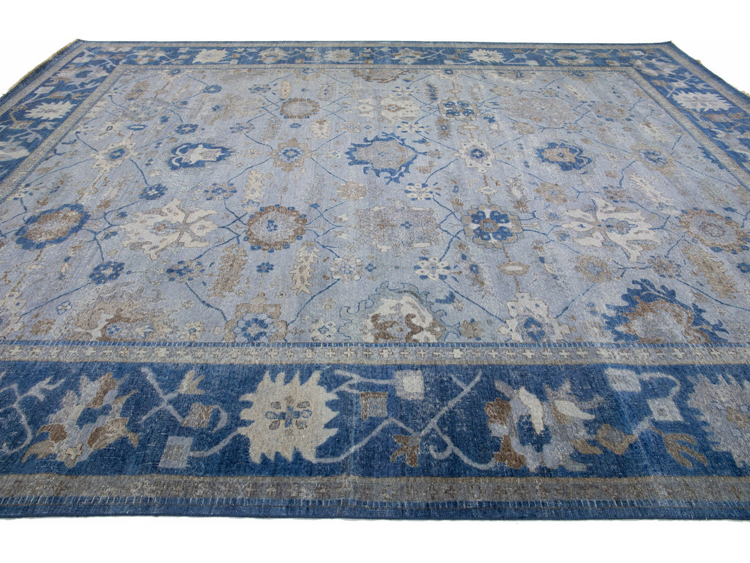 Modern Indian Wool Rug 12 X 15