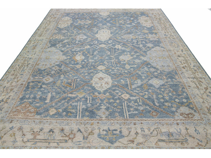 Modern Indian Wool Rug 9 X 12