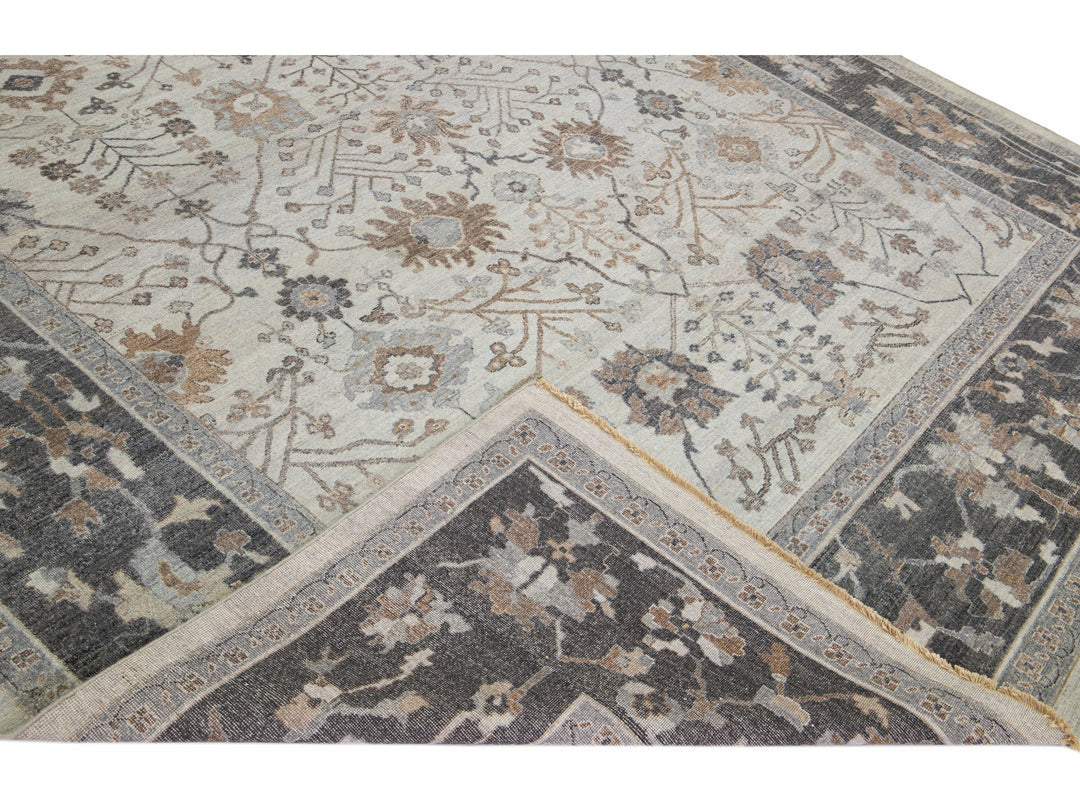 Modern Indian Wool Rug 10 X 14