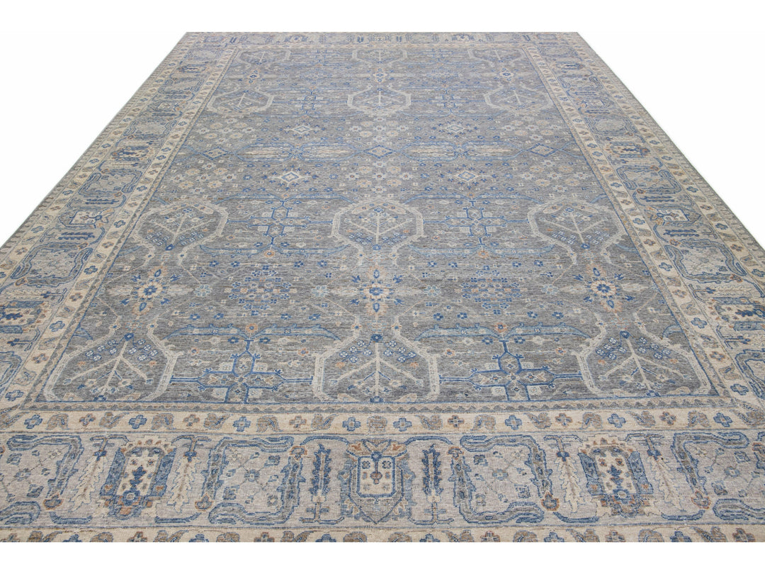 Modern Indian Wool Rug 10 X 14