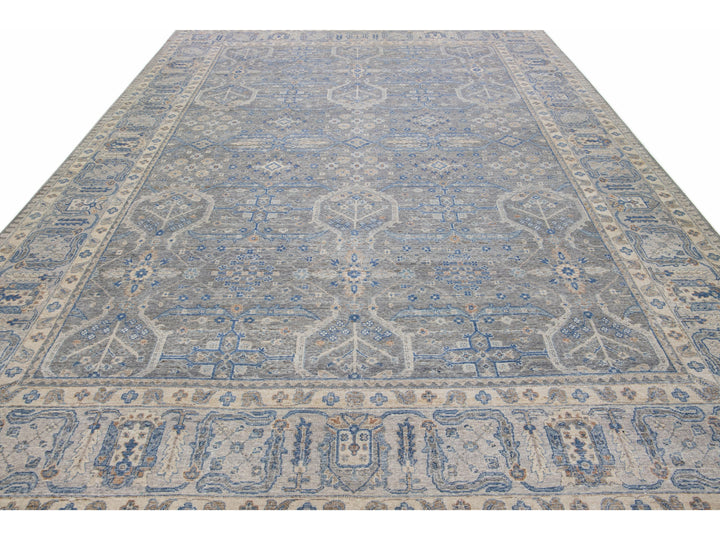 Modern Indian Wool Rug 10 X 14