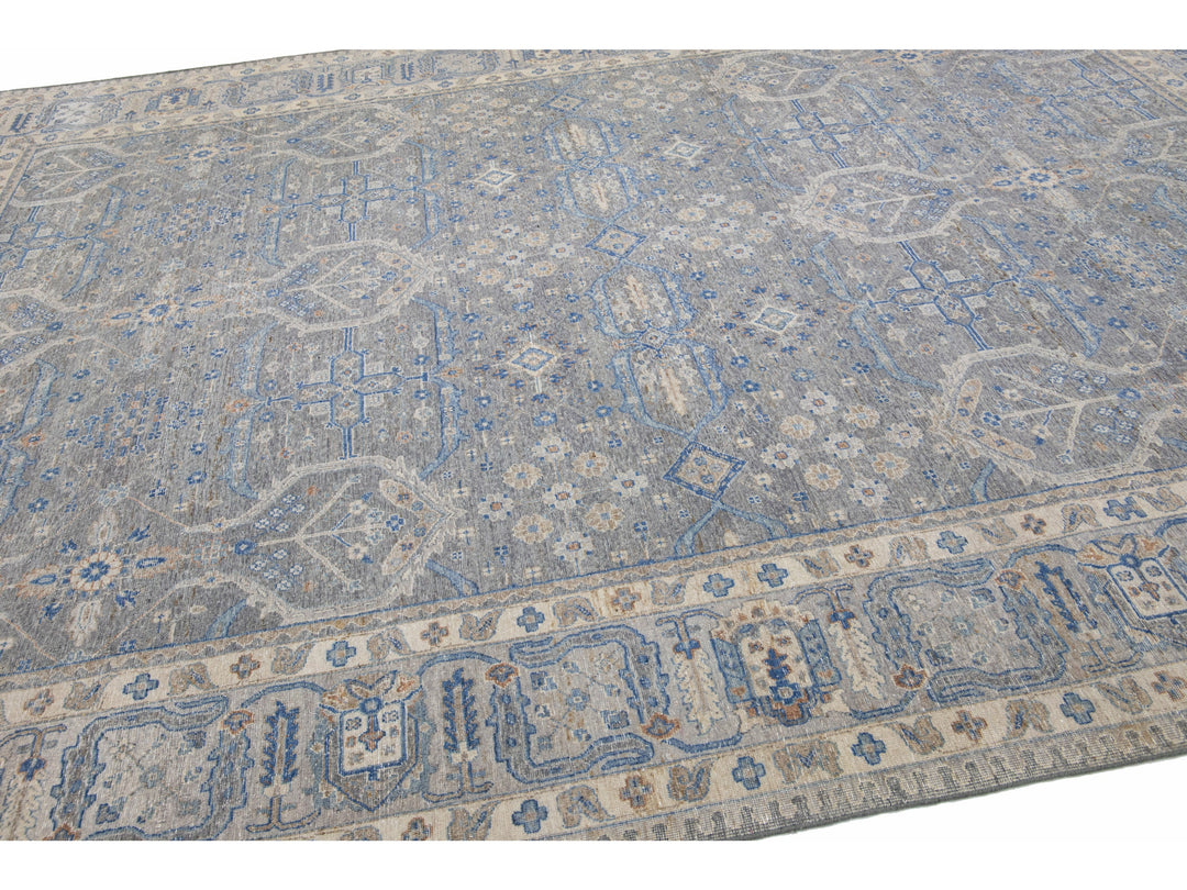 Modern Indian Wool Rug 10 X 14