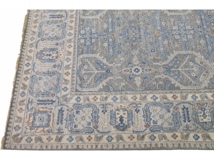 Modern Indian Wool Rug 10 X 14