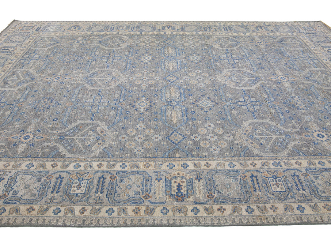 Modern Indian Wool Rug 10 X 14