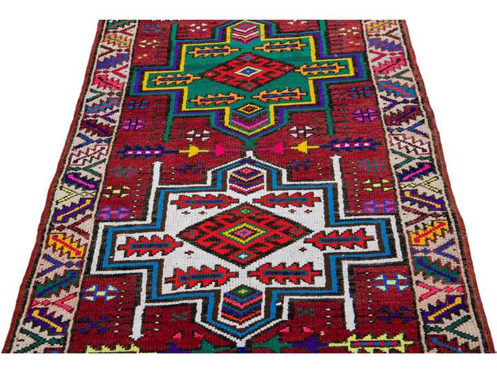 Vintage Turkish Tribal Wool Runner 3 X 12