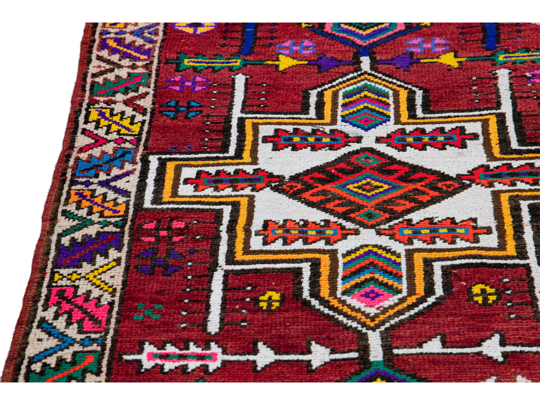 Vintage Turkish Tribal Wool Runner 3 X 12
