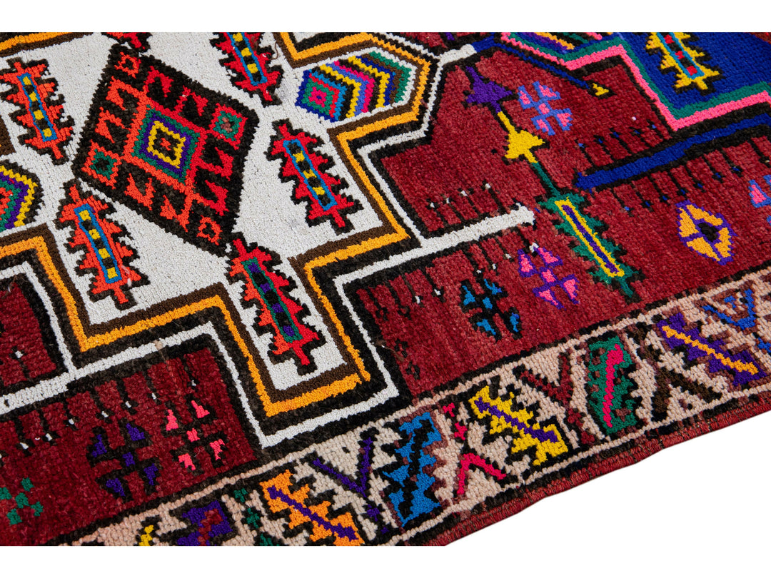 Vintage Turkish Tribal Wool Runner 3 X 12