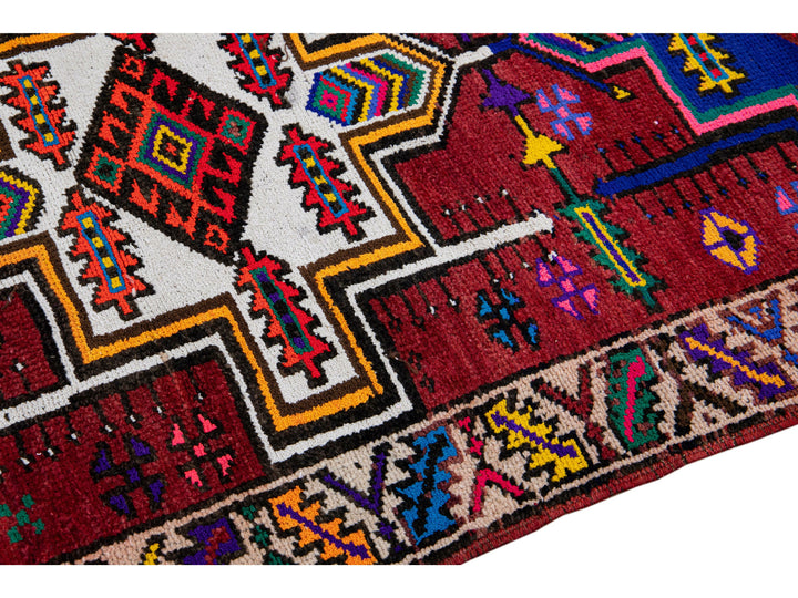 Vintage Turkish Tribal Wool Runner 3 X 12