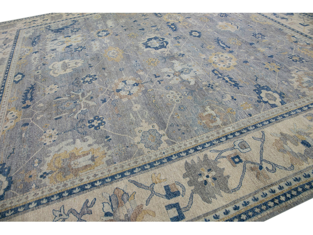 Modern Indian Wool Rug 15 X 16