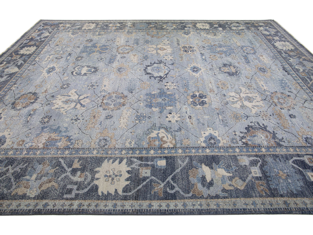 Modern Indian Wool Rug 12 X 15