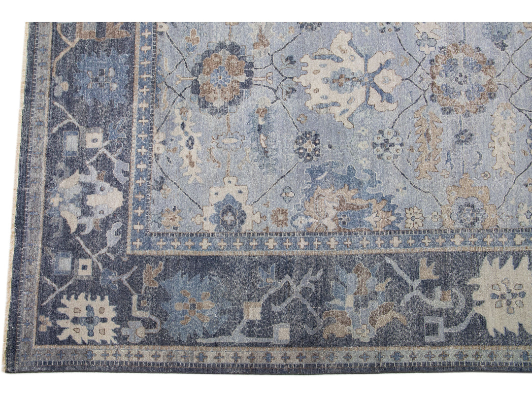 Modern Indian Wool Rug 12 X 15
