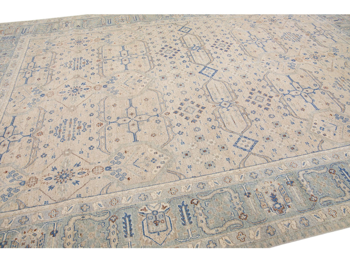 Modern Indian Wool Rug 10 X 14