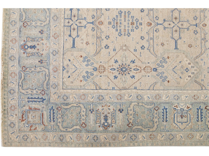Modern Indian Wool Rug 10 X 14
