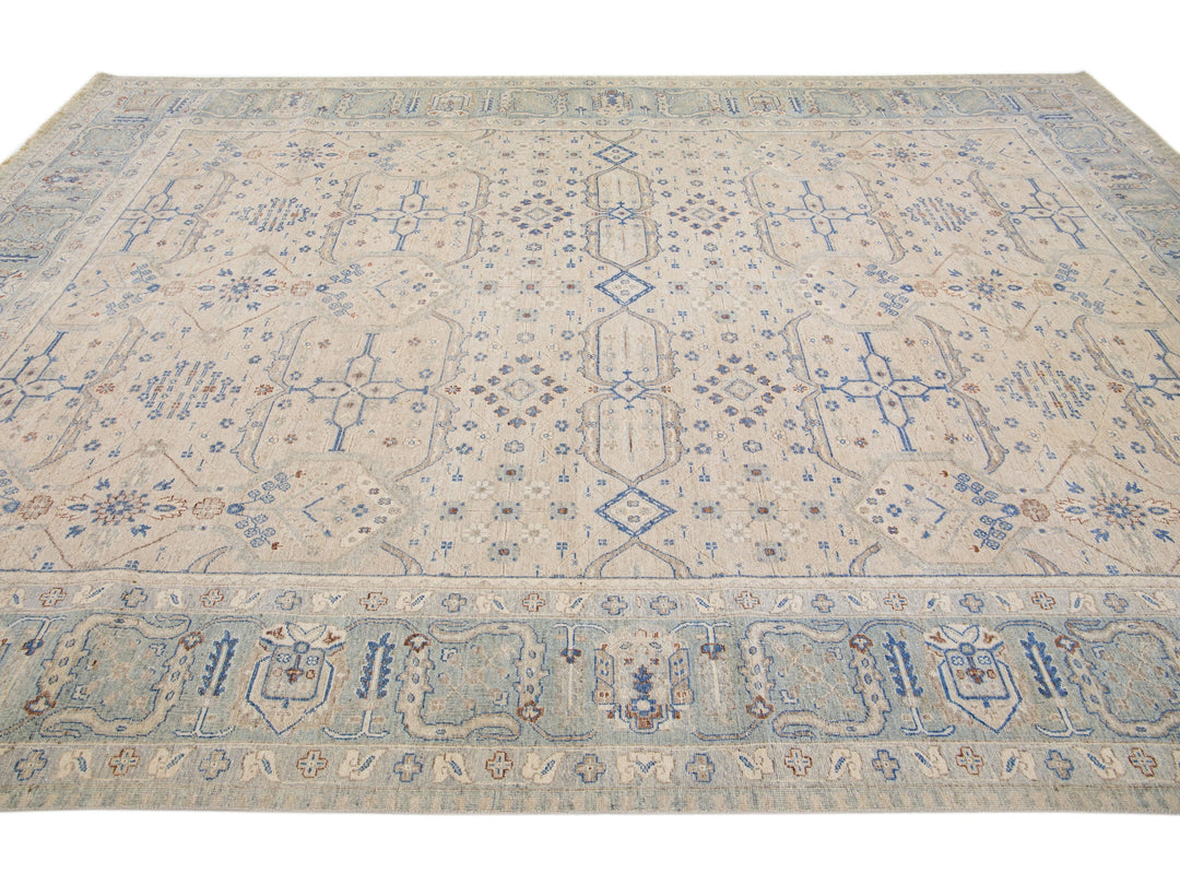 Modern Indian Wool Rug 10 X 14
