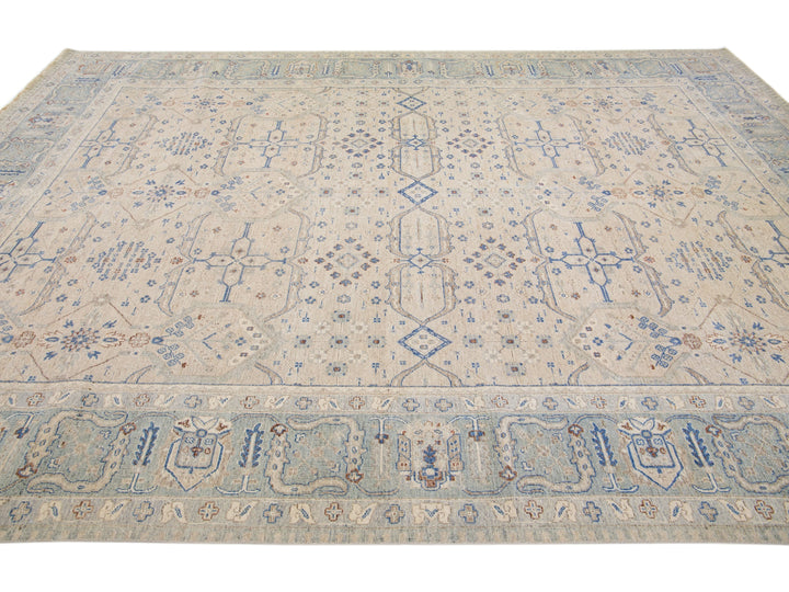 Modern Indian Wool Rug 10 X 14