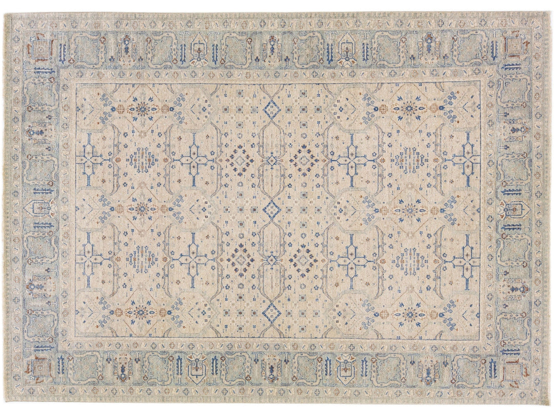 Modern Indian Wool Rug 10 X 14