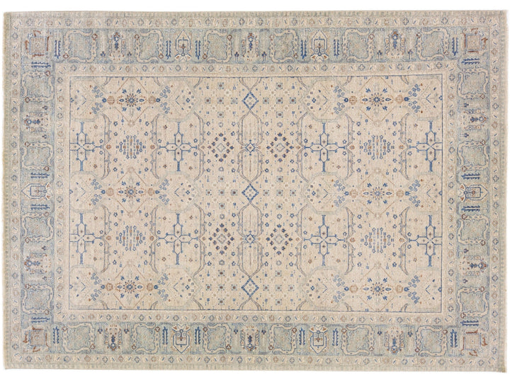 Modern Indian Wool Rug 10 X 14