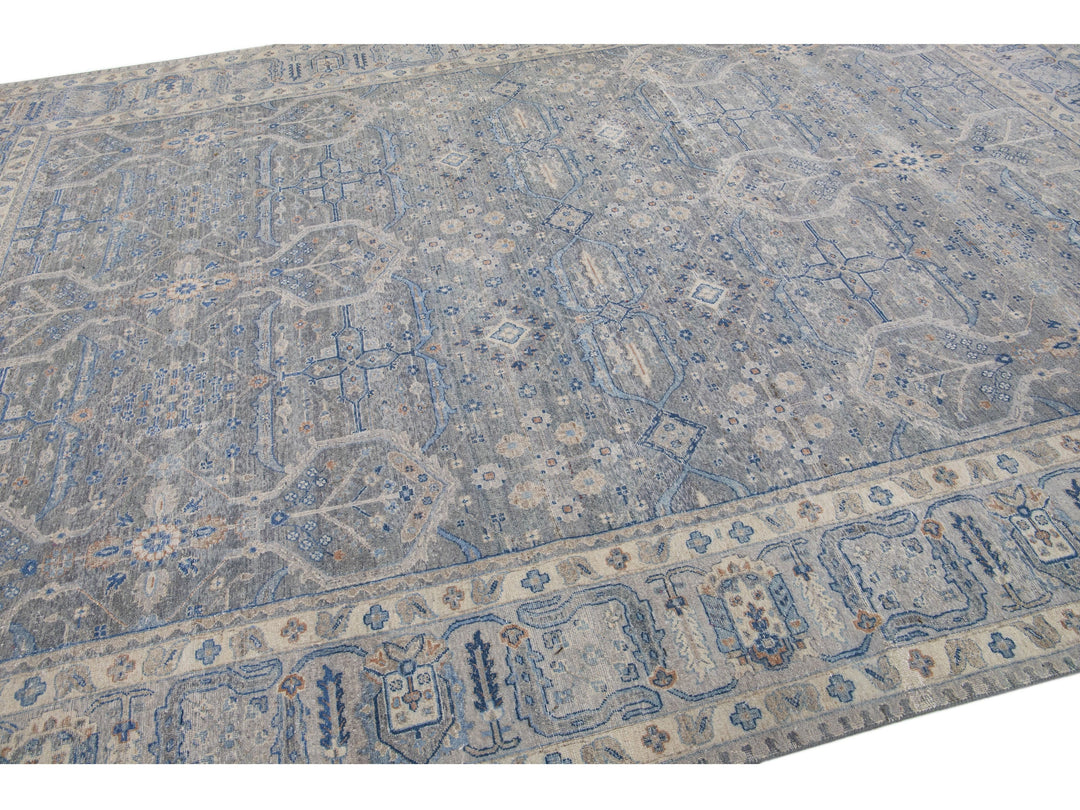 Modern Indian Wool Rug 10 X 14