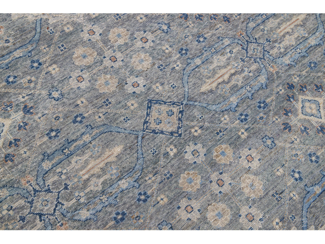 Modern Indian Wool Rug 10 X 14