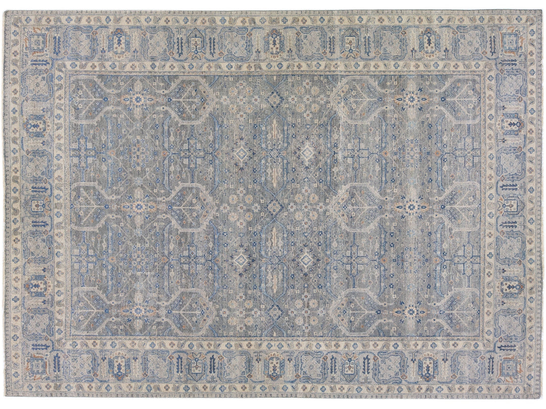 Modern Indian Wool Rug 10 X 14