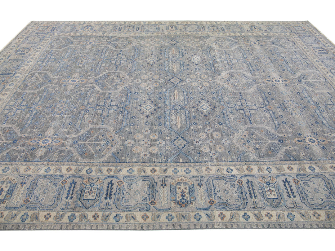 Modern Indian Wool Rug 10 X 14