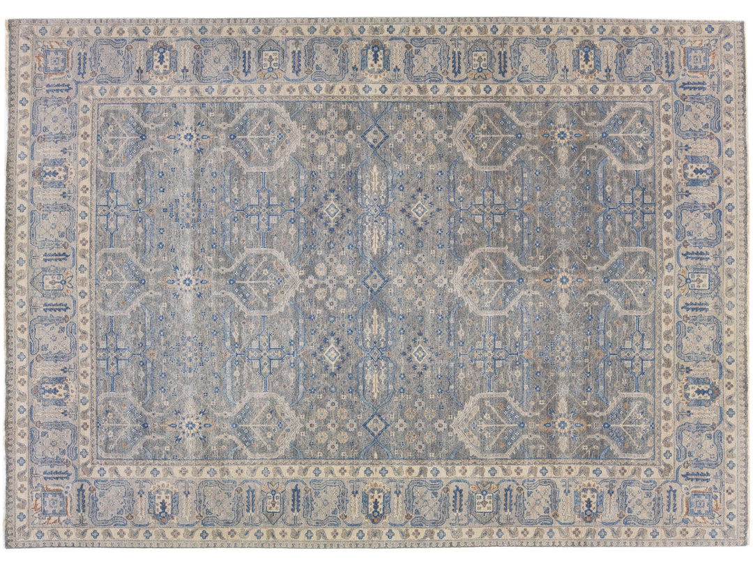Modern Indian Wool Rug 10 X 14