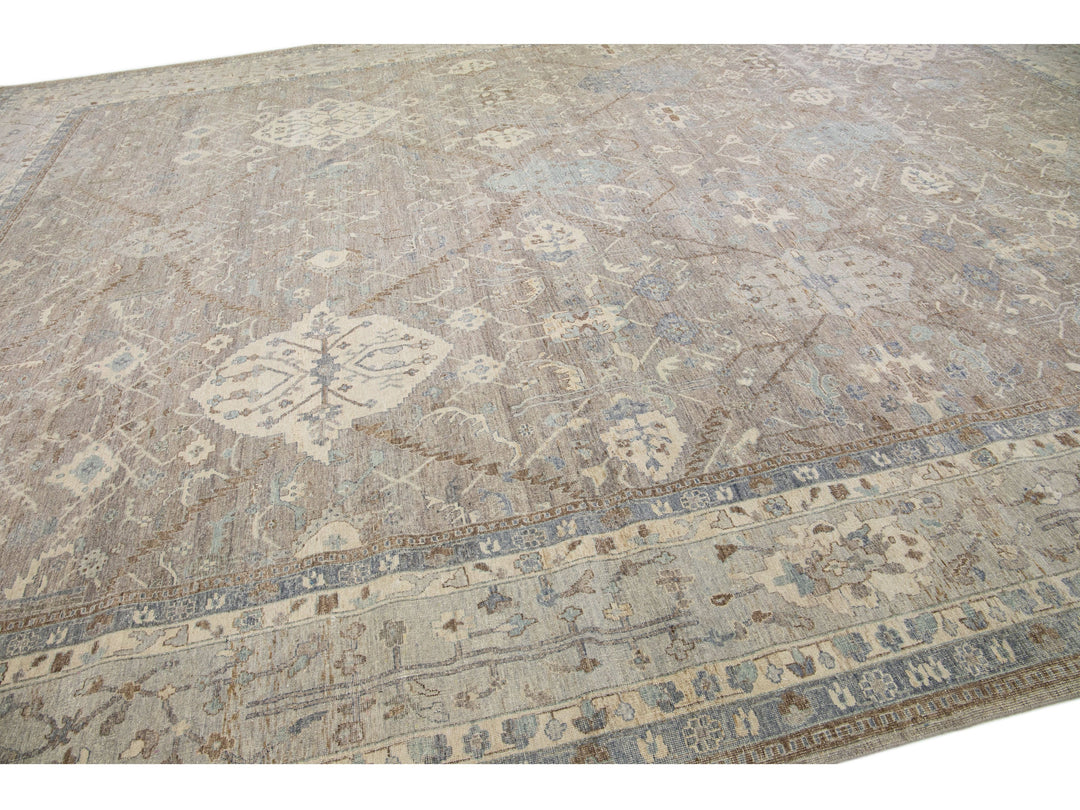 Modern Indian Wool Rug 15 X 19