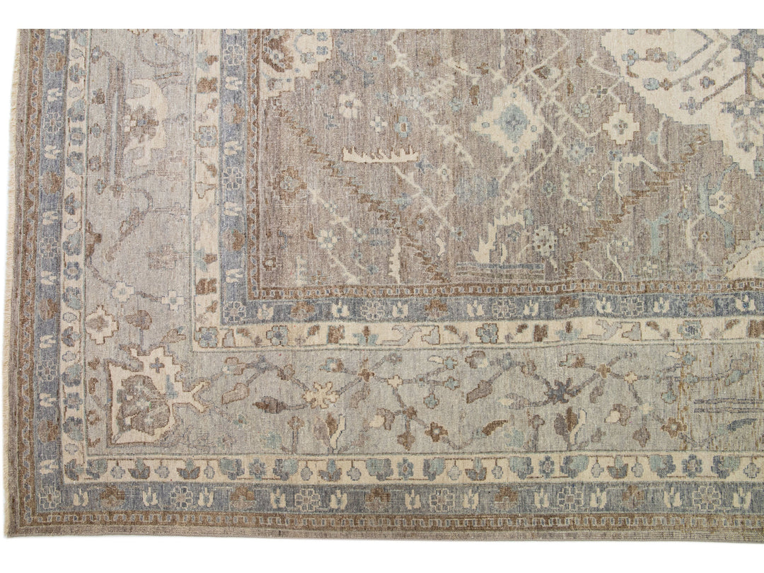 Modern Indian Wool Rug 15 X 19