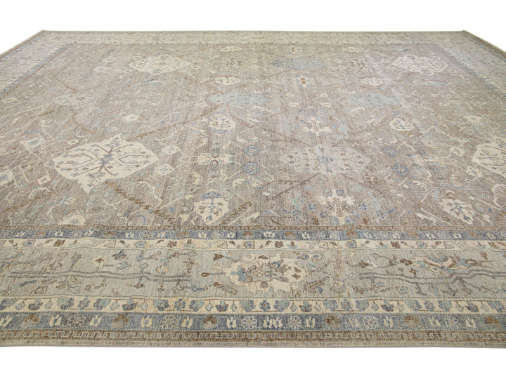 Modern Indian Wool Rug 15 X 19